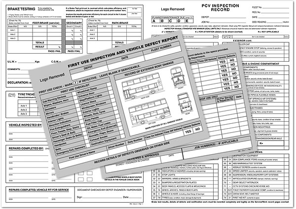 NCR forms and pads with illustrations