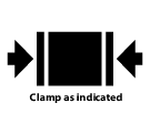 Clamp as indicated icon Clamp as indicated icon