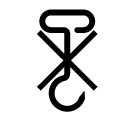 Do not use hand hooks icon Do not use hand hooks icon