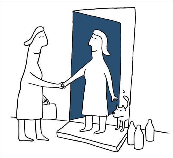 A simply drawn line illustration created for Provident Financial Annual Report